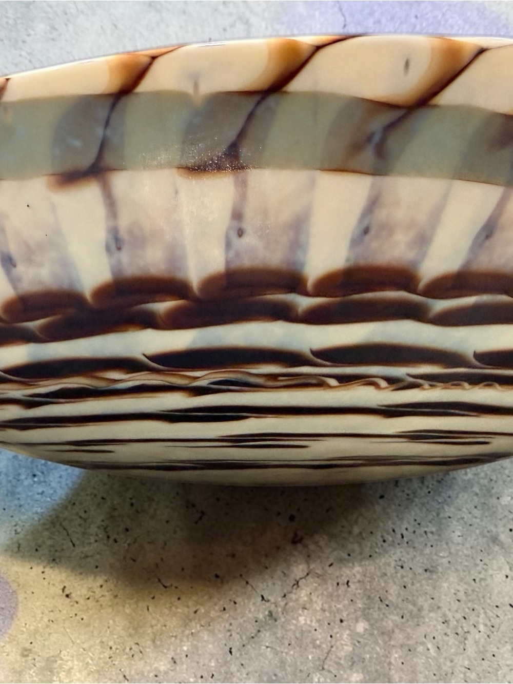 Yalos Murano Fornace Ferro Tuareg Iridescent Nautilus Shell Glass Bowl 20” - Picture 10 of 14